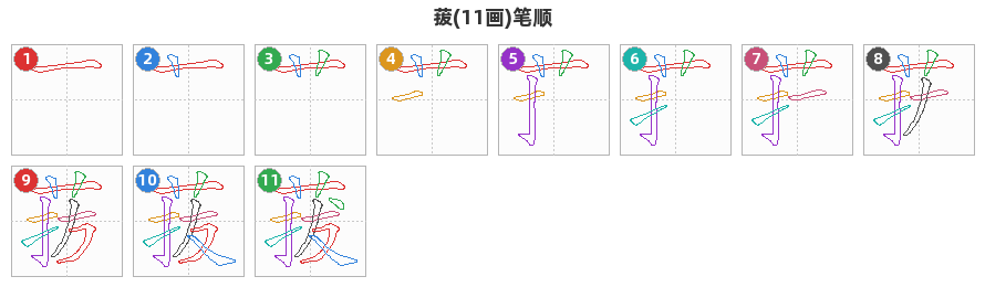 菝笔顺分解图