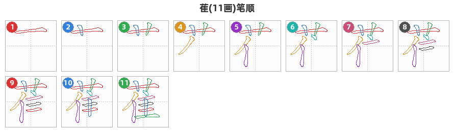 萑笔顺分解图
