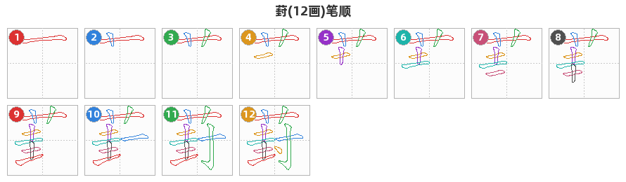 葑笔顺分解图