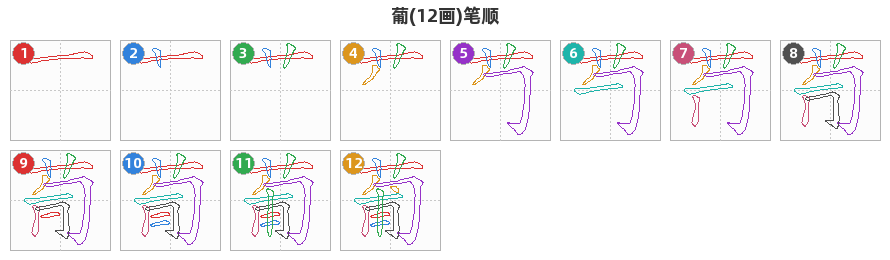 葡笔顺分解图