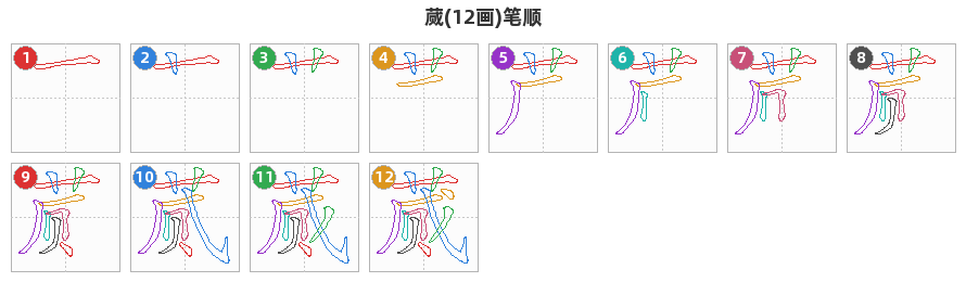 蒇笔顺分解图
