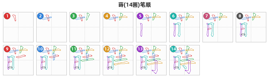 蒔笔顺分解图