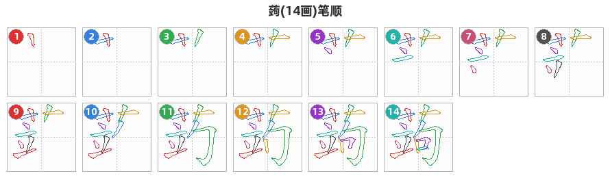 蒟笔顺分解图
