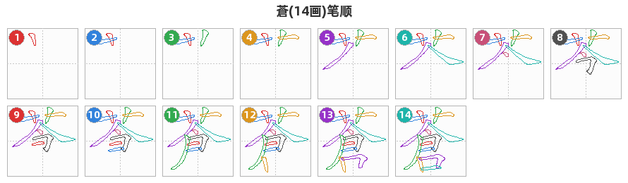 蒼笔顺分解图