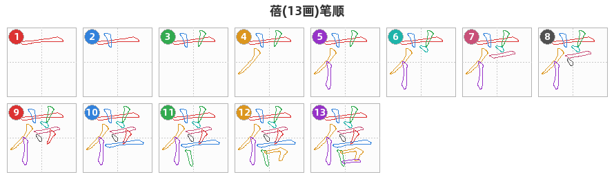 蓓笔顺分解图
