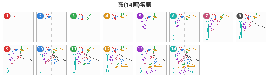 蔭笔顺分解图