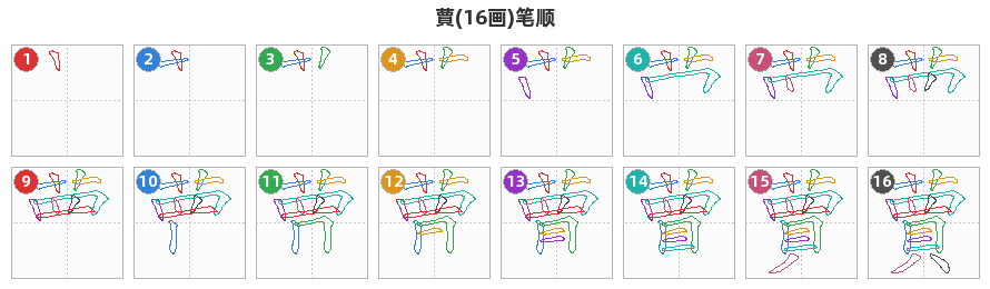 蕒笔顺分解图