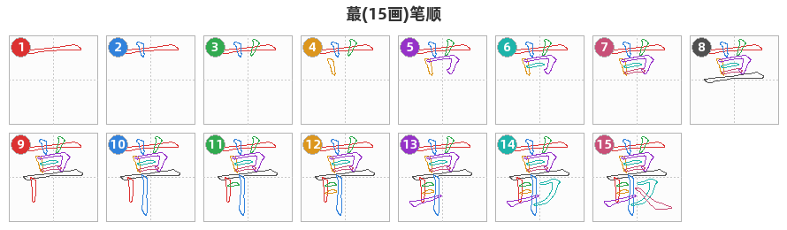 蕞笔顺分解图