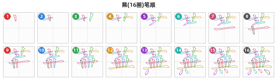 蕪笔顺分解图