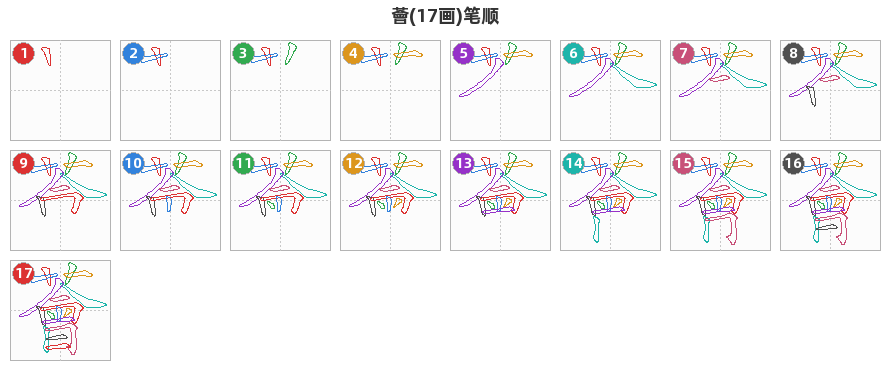 薈笔顺分解图