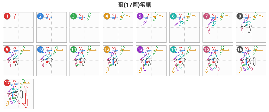 薊笔顺分解图