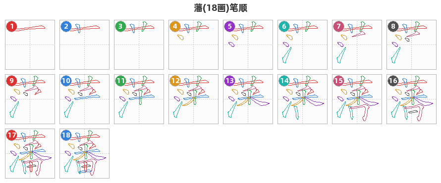 藩笔顺分解图