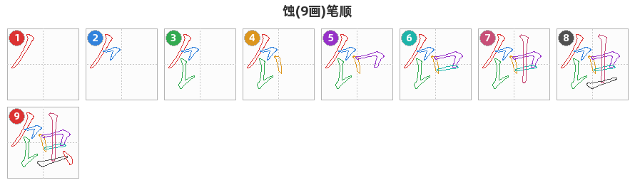 蚀笔顺分解图
