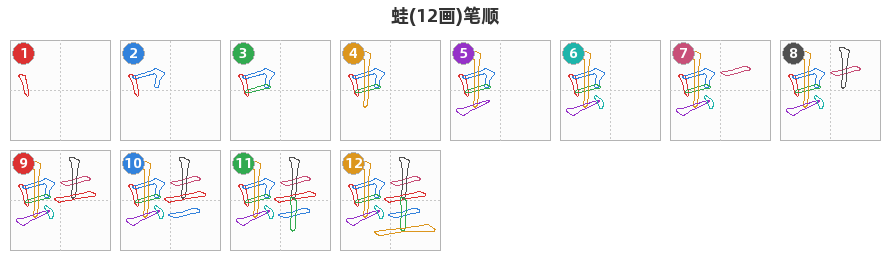 蛙笔顺分解图