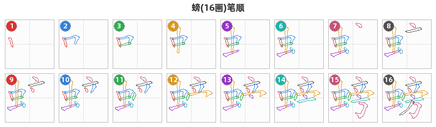 螃笔顺分解图