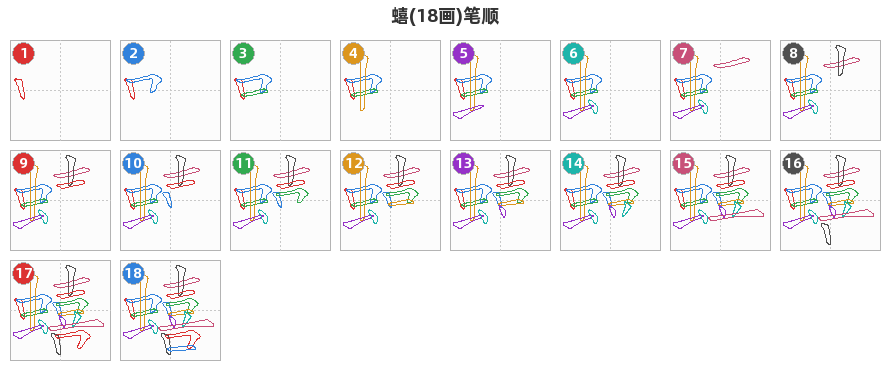 蟢笔顺分解图