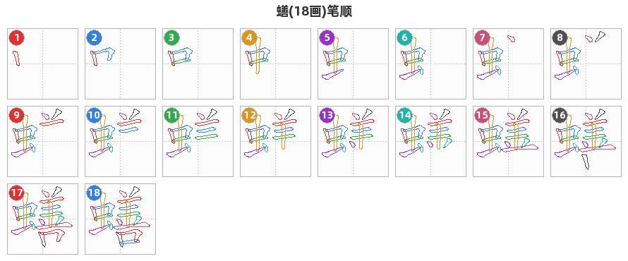 蟮笔顺分解图