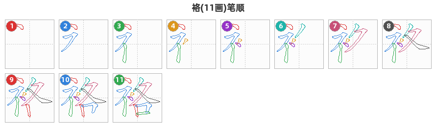 袼笔顺分解图