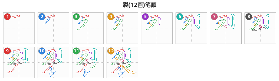 裂笔顺分解图