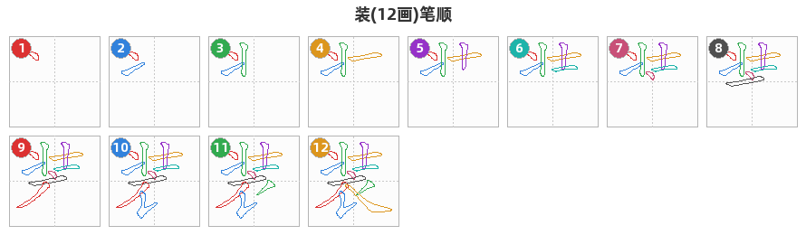 装笔顺分解图