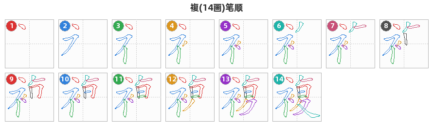 複笔顺分解图
