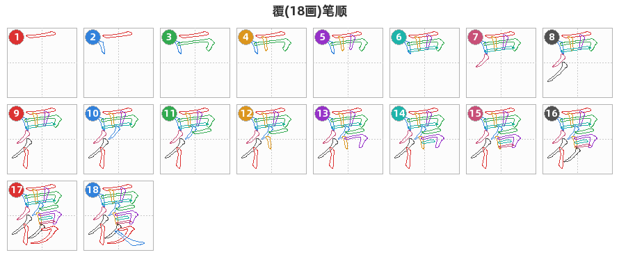 覆笔顺分解图