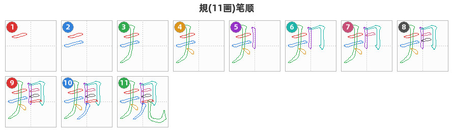規笔顺分解图