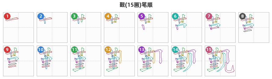 觐笔顺分解图