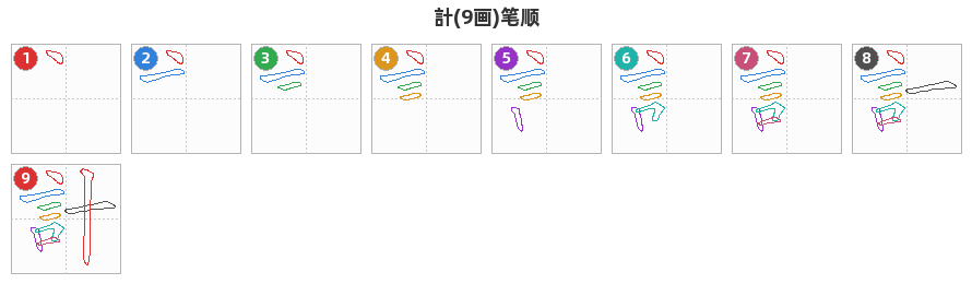 計笔顺分解图