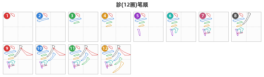 診笔顺分解图