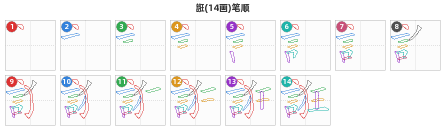 誑笔顺分解图