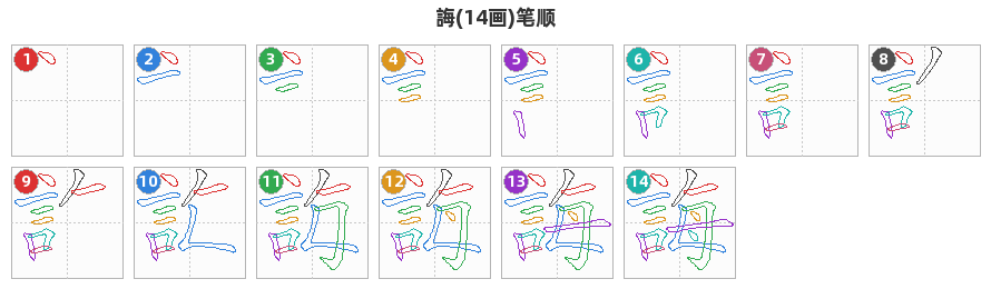 誨笔顺分解图