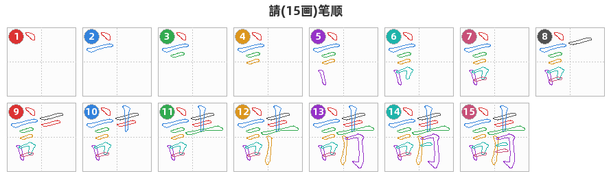 請笔顺分解图