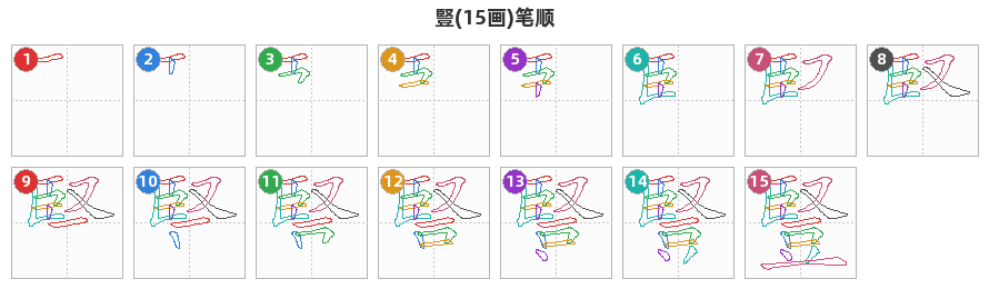 豎笔顺分解图