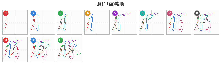 豚笔顺分解图