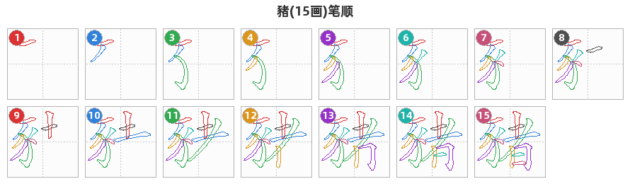 豬笔顺分解图