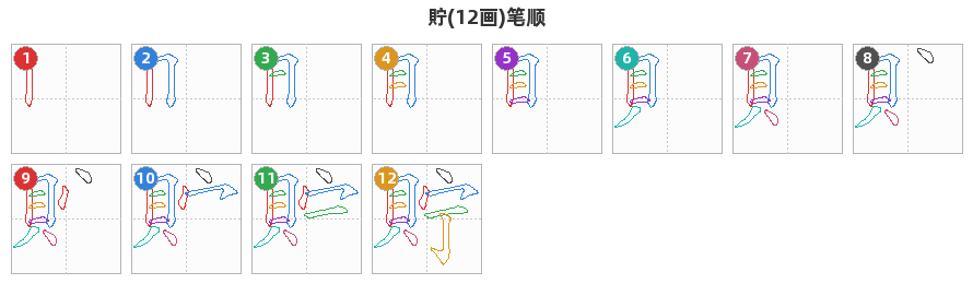 貯笔顺分解图