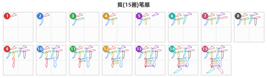 質笔顺分解图