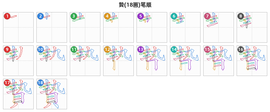贄笔顺分解图