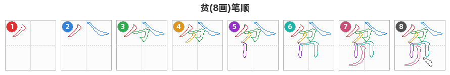 贫笔顺分解图
