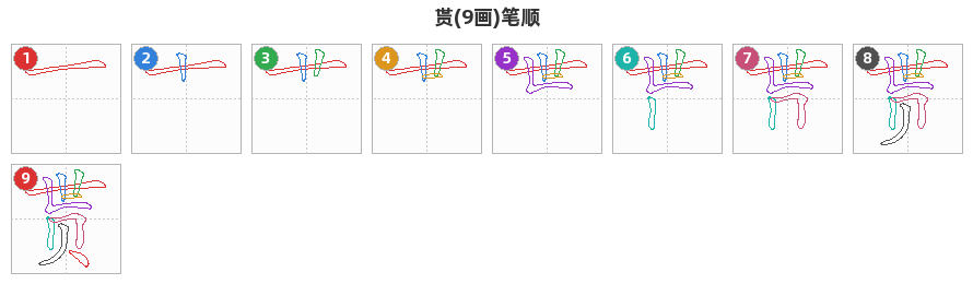 贳笔顺分解图