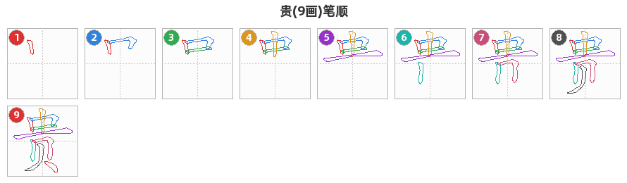 贵笔顺分解图