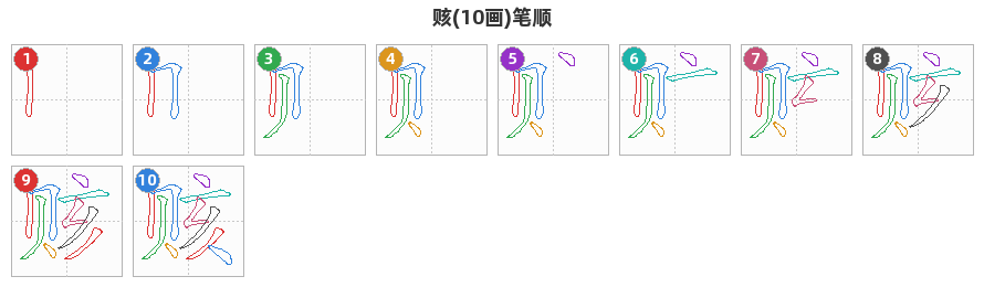 赅笔顺分解图