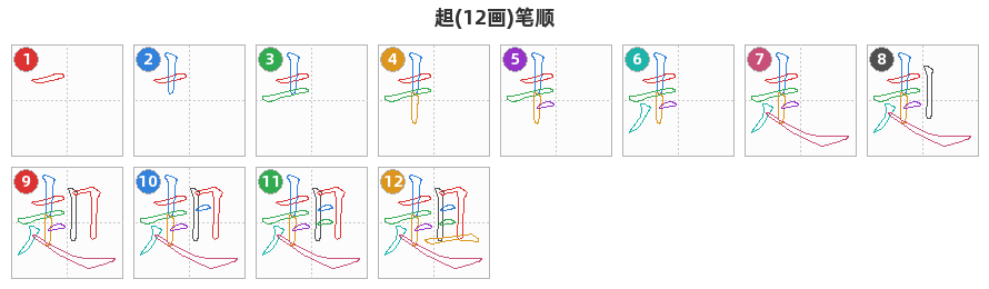 趄笔顺分解图
