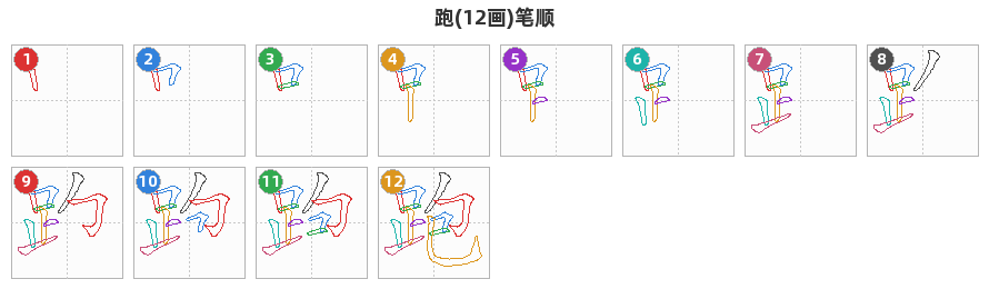 跑笔顺分解图