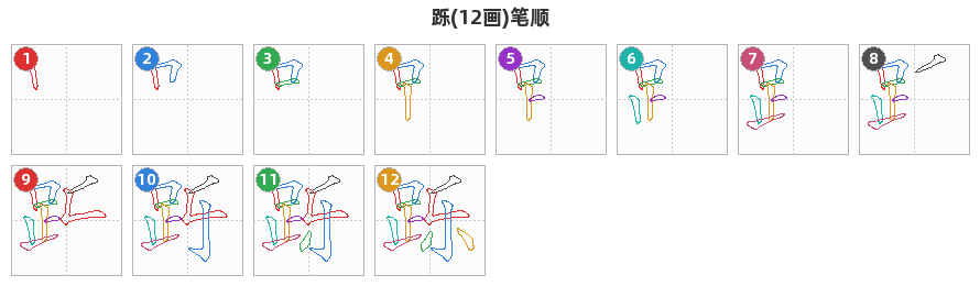 跞笔顺分解图