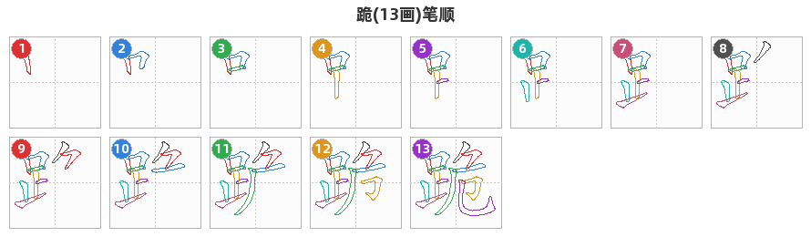 跪笔顺分解图