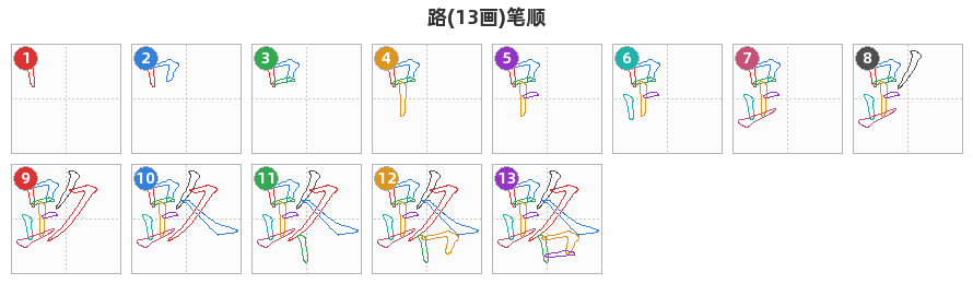 路笔顺分解图