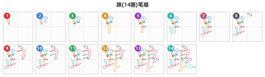 踉笔顺分解图
