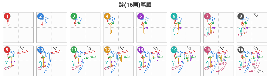 踱笔顺分解图